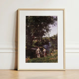 Summer - Károly Ferenczy Art Print / Canvas Framed Light Wood Frame White Two Ferenczy’s Unfolds, Nagybánya Plein Air Techniques, Embraced