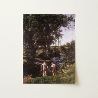 Summer - Károly Ferenczy Art Print / Canvas Rectangular Classical Landscape Painting Two Nude Ferenczy’s Unfolds, Nagybánya Plein Air
