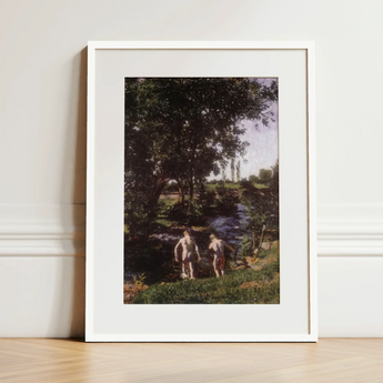 Summer - Károly Ferenczy Art Print / Canvas White-framed Art Print Classical Painting Two Nude Figures Ferenczy’s Summer Unfolds,