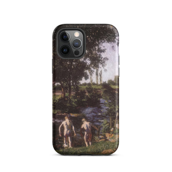 Summer - Karoly Ferenczy Iphone Case, 12 Pro / Matte, Iphone Scenic Painting River Bathers Case