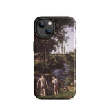 Summer - Karoly Ferenczy Phone Case Iphone 14 / Matte Iphone Nature-themed Case Two Nude Figures Stream Ferenczy Summer, Nagybánya Colony