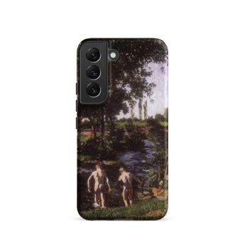 Summer - Karoly Ferenczy Samsung Case, Galaxy S22 / Matte, Smartphone Case Landscape Painting Two Nude Figures Stream
