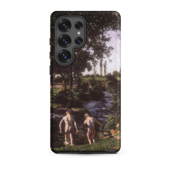Summer - Karoly Ferenczy Samsung Case, Galaxy S25 Ultra / Matte, Black Smartphone Case Pastoral Painting Two Nude Figures