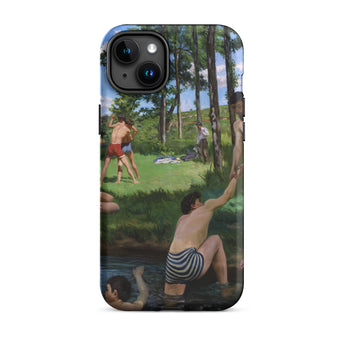 Summer Scene - Jean Frederic Bazille Phone Case Iphone 15 Plus / Matte Iphone Case Painting Men Natural Outdoor Bazille’s Summer Scene,