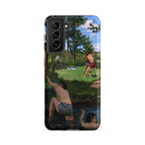 Summer Scene - Jean Frederic Bazille Phone Case Samsung Galaxy S22 / Matte Vibrant Impressionistic Painting Children Water Striped