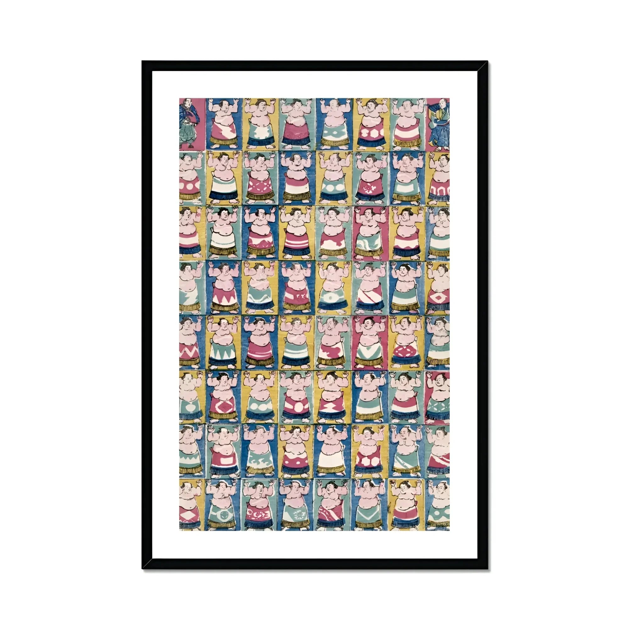 Sumo Wrestlers - Utagawa Yoshikazu Art Print, Framed Sumo Wrestler Print