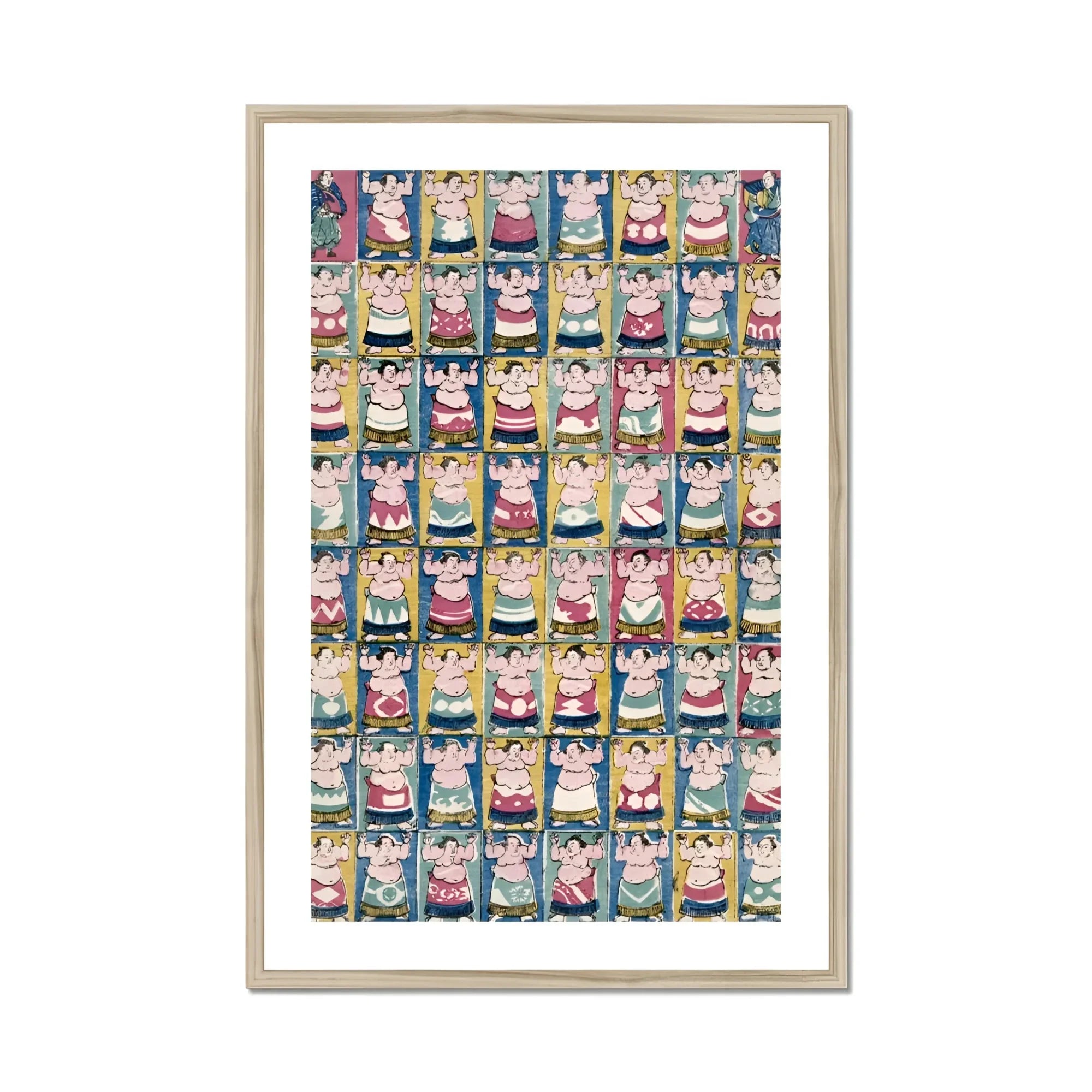 Sumo Wrestlers - Utagawa Yoshikazu Art Print, Framed Sumo Wrestler Print