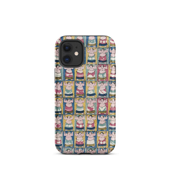 Sumo Wrestlers - Utagawa Yoshikazu Edo Art Phone Case Iphone 12 Mini / Matte Sumo Wrestler Patterned Phone Case Wrestlers Iphone, Edo Art
