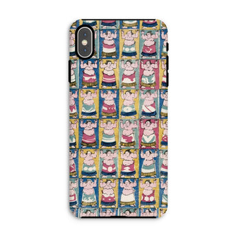 Sumo Wrestlers - Utagawa Yoshikazu Edo Art Phone Case Iphone Xs Max / Matte Phone Case Pattern Colorful Cartoon Sumo Wrestlers Poses