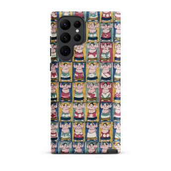 Sumo Wrestlers - Utagawa Yoshikazu Edo Art Phone Case Samsung Galaxy S22 Ultra / Matte Vibrant Phone Case Pattern Cartoon Sumo Wrestlers