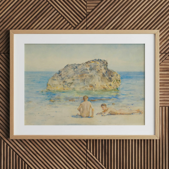 The Sunbathers - Henry Scott Tuke Fine Art Print / Canvas, 30x20’’ / 76x51cm / Natural Frame / Matboard, Posters Prints & Visual Artwork,