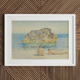 The Sunbathers - Henry Scott Tuke Fine Art Print / Canvas, 30x20’’ / 76x51cm / White Frame / Matboard, Posters Prints & Visual Artwork,