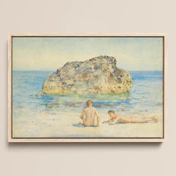 The Sunbathers - Henry Scott Tuke Fine Art Print / Canvas, 18x12’’ / 46x31cm / Natural Frame, Posters Prints & Visual Artwork, Toby Leon