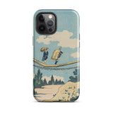The Suspension Bridge - Katsushika Hokusai Iphone Case, 12 Pro Max / Gloss, Mobile Phone Cases, Toby Leon