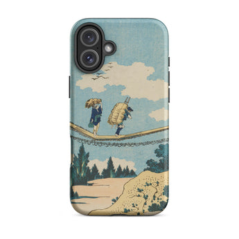 The Suspension Bridge - Katsushika Hokusai Iphone Case, 16 Plus / Matte, Mobile Phone Cases, Toby Leon