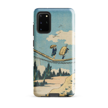 Suspension Bridge - Katsushika Hokusai Phone Case Samsung Galaxy S20 Plus / Gloss Phone Case Vintage-style Illustration Two Figures