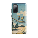 Suspension Bridge - Katsushika Hokusai Phone Case Samsung Galaxy S20 Fe / Gloss Phone Case Vintage-style Illustration Two Figures