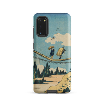 Suspension Bridge - Katsushika Hokusai Phone Case Samsung Galaxy S20 / Matte Phone Case Vintage-style Illustration Two Figures Suspension
