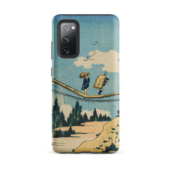 Suspension Bridge - Katsushika Hokusai Phone Case Samsung Galaxy S20 Fe / Matte Phone Case Vintage-style Illustration Two Figures