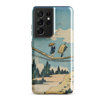 Suspension Bridge - Katsushika Hokusai Samsung Galaxy Case, S21 Ultra / Gloss, Mobile Phone Cases, Toby Leon