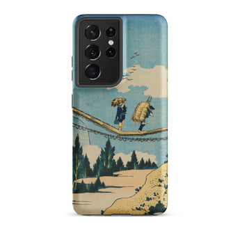 Suspension Bridge - Katsushika Hokusai Samsung Galaxy Case, S21 Ultra / Matte, Mobile Phone Cases, Toby Leon