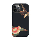 Swallow & Camellia - Ito Jakuchu Iphone Case, 12 Pro Max / Matte, Black Phone Case Bird Flower Design