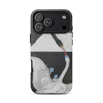 The Swan no 1 - Hilma Af Klint Phone Case Iphone 17 Pro Max / Matte Black White Swan Phone Case Glossy Finish Hilma Klint, Birds