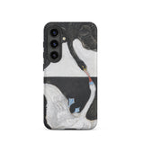 The Swan no 1 - Hilma Af Klint Phone Case Samsung Galaxy S24 / Matte Black White Illustrated Phone Case Two Swans Touch Hilma Klint, Birds