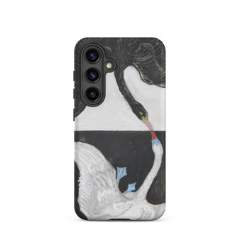 The Swan no 1 - Hilma Af Klint Phone Case Samsung Galaxy S24 / Matte Black White Illustrated Phone Case Two Swans Touch Hilma Klint, Birds