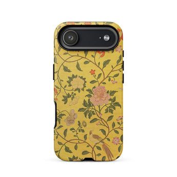 Sweet Summer - Painted Chinese Silk Phone Case Iphone 17 Air / Matte Yellow Floral Phone Case Intricate Design Textured Surface Sweet