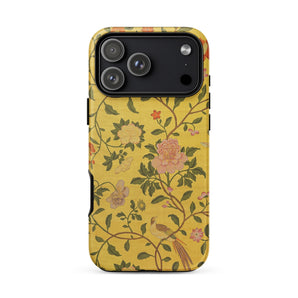 Sweet Summer - Painted Chinese Silk Phone Case Iphone 17 Pro Max / Matte Yellow Floral Phone Case Black Camera Cutout Made Sweet Summer,