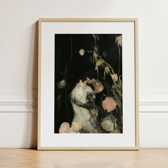 Sweet Surrender - Gay Neo-romantic Art Print / Canvas, 12x16’’ / 31x41cm / Natural Frame / Matboard, Posters Prints & Visual Artwork, Toby