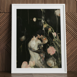 Sweet Surrender - Stampa artistica neo-romantica gay, 24x32’’ / 61x81cm / Cornice bianca / Passe-partout, Poster, stampe e arte visiva, Toby Leon
