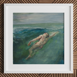 Swimmer - John La Farge Art Print / Canvas, Enters La Farge’s, Farge’s Picture Plane, Picture Plane Diagonally, Flesh-toned Form Cutting,