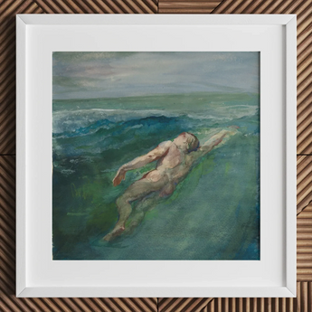 Swimmer - John La Farge Art Print / Canvas, Enters La Farge’s, Farge’s Picture Plane, Picture Plane Diagonally, Flesh-toned Form Cutting,