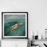 Swimmer - John La Farge Art Print / Canvas, Enters La Farge’s, Farge’s Picture Plane, Picture Plane Diagonally, Flesh-toned Form Cutting,
