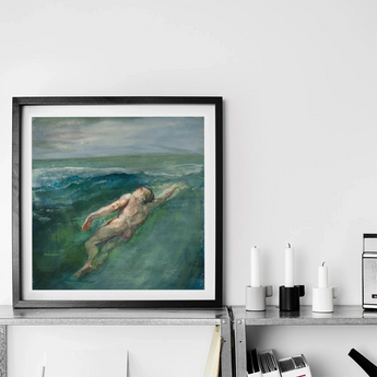 Swimmer - John La Farge Art Print / Canvas, Enters La Farge’s, Farge’s Picture Plane, Picture Plane Diagonally, Flesh-toned Form Cutting,