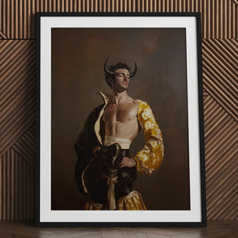 Swish Pricks - Gay Matador Fashionista Kunstdruck / Leinwand, 24x32’’ / 61x81cm / Schwarzer Rahmen / Passepartout, Poster Drucke & visuelle Kunstwerke,