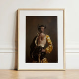 Swish Pricks - Gay Matador Fashionista Art Print / Canvas Framed Painting Muscular Man Black Horns Ornate Yellow Matador’s Bravado, Meets