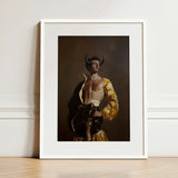 Swish Pricks - Gay Matador Fashionista Art Print / Canvas Framed Painting Muscular Man Horns Ornate Yellow Black Matador’s Bravado, Meets