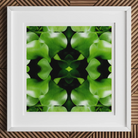 Take me to your Leader - Trippy Leaves Op Art Print, 12x12’’ / 31x31cm / White Frame / 2’’ Matboard, Framed Piece Abstract Art Symmetrical