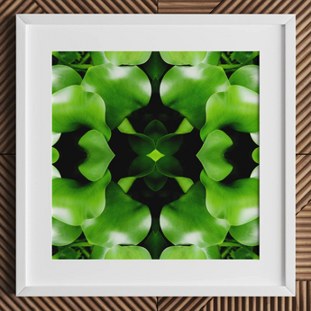 Take me to your Leader - Trippy Leaves Op Art Print / Canvas, 12x12’’ / 31x31cm / White Frame / Matboard, Posters Prints & Visual Artwork,