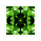 Take me to your Leader - Trippy Leaves Op Art Print, Kaleidoscopic Pattern Bright Green Apple Shapes Arranged Symmetrically