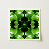 Take me to your Leader - Trippy Leaves Op Art Print / Canvas Square-framed Abstract Botanical Symmetrical Kaleidoscopic Pattern Vibrant,