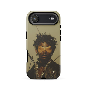 On Target - Black Gay Biker Queen Phone Case Iphone 17 Air / Matte Black Leather Phone Case Printed Person Eye Patch Gay Biker, Biker