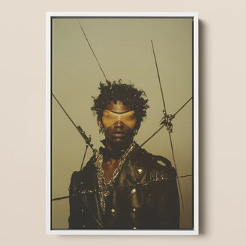 On Target - Black Gay Motorcycle Queen kunstprint / Canvas, 12x18’’ / 31x46cm / Witte lijst, Posters, prints & beeldende kunst, Toby Leon