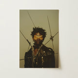 On Target - Tamil Gay Motorcycle Queen Art Print / Canvas Black Leather Jacket Silver Hardware Layered Gold Chains Caught,