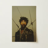 On Target - Tamil Gay Motorcycle Queen Art Print / Canvas Black Leather Jacket Silver Hardware Layered Gold Chains Caught,