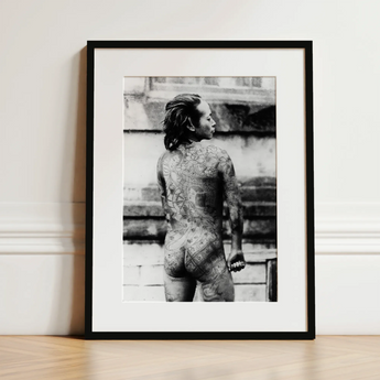 Tattooed Betto - Sexy Japanese Horse-man Art Print / Canvas, 12x16’’ / 31x41cm / Black Frame / Matboard, Posters Prints & Visual Artwork,