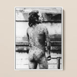 Tattooed Betto - Sexy Japanese Horse-man Art Print / Canvas Black-and-white Framed Photograph Person Intricate Full-body Tattoos Irezumi,